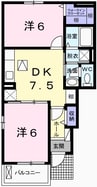 マリッチ赤穂Ｂ 2DKの間取り