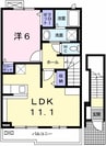 ドミールディオンII 1LDKの間取り