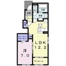 アンベリールＢ 1LDKの間取り