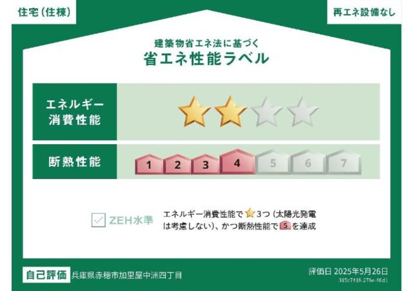 省エネ性能ラベル ヴィラージュ中洲