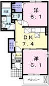 グランツ　メゾンII 2DKの間取り