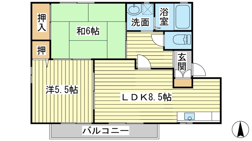 間取図 ハーティー黍田 Ｂ棟