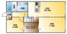 プリニエ赤坂 2LDKの間取り