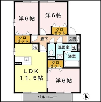 間取図 ラッフィナート　A棟