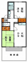 ハイカムール・山手 2DKの間取り