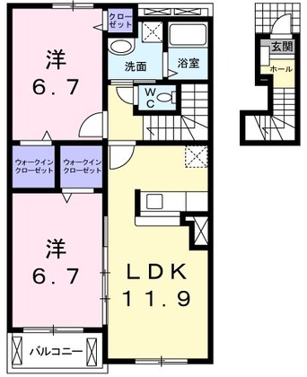 間取図 クール・ヴィヴァーチェＢ