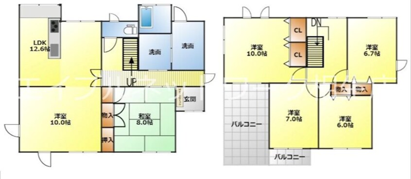 間取図 揖保川町M借家