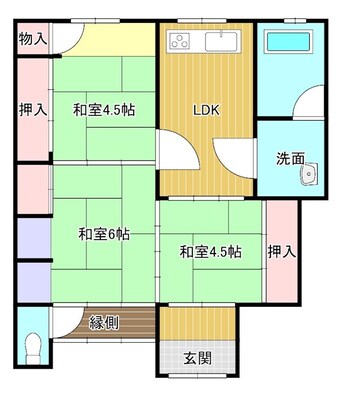 間取図 相生市川原町M貸家