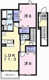 エーデル緑ヶ丘Ｄ 2LDKの間取り