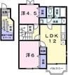 パインリバーズIII 2LDKの間取り