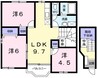シャン・ドール生駒Ｂ 3LDKの間取り