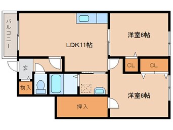 間取図 日豊本線/宮崎駅 バス15分西中下車:停歩7分 1階 築23年