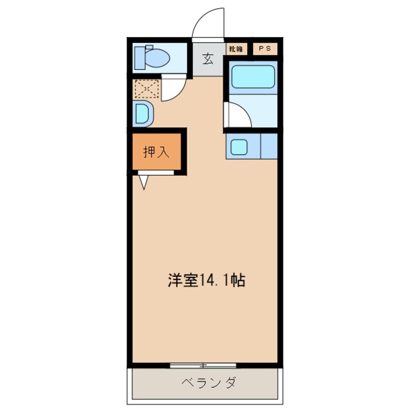 間取図 日南線/田吉駅 徒歩5分 3階 築27年