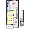 カーサ　プラシードⅠ 2LDKの間取り