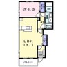 ヴィラデスト 1LDKの間取り