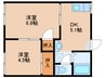 金丸コーポ 2DKの間取り