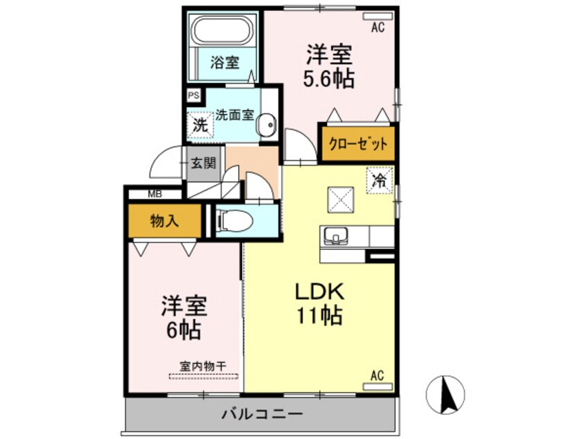 間取図 日豊本線/宮崎駅 車移動　9分2.9km 3-3階 築7年