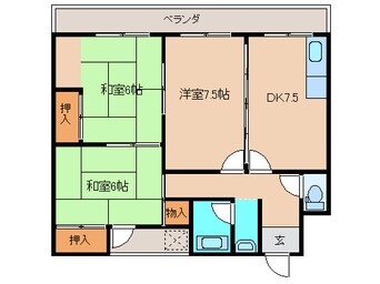 間取図 ハイツナガトモ