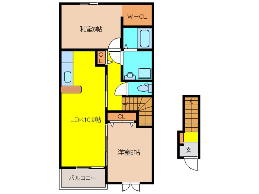 間取図 日豊本線/佐土原駅 バス5分札の辻下車:停歩9分 2階 築7年