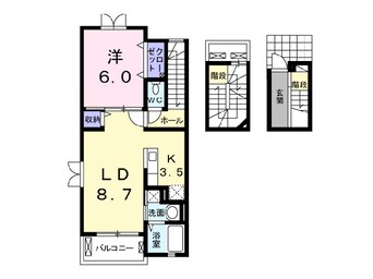 間取図 日南線/田吉駅 徒歩28分 3-3階 築8年