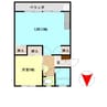 宮本アパート 1LDKの間取り