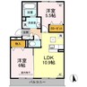 ウエストヴィレッジⅡ 2LDKの間取り