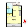 つるのしまマンション 1Rの間取り