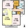 グランシャリオ　A・B 2LDKの間取り