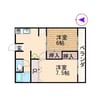 レピュート原田Ⅲ 2DKの間取り