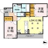 D-resena 旭通り 2LDKの間取り