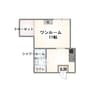 アップルハイツ 1Rの間取り