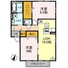 ウィルモア泉野 2LDKの間取り