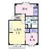 プラドール横川 2LDKの間取り