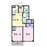 アプリコット１ 2DKの間取り