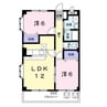 グランロード 2LDKの間取り