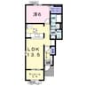 サンライズⅠ 1LDKの間取り