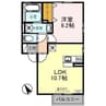 ヴィラ・クレスセル 1LDKの間取り