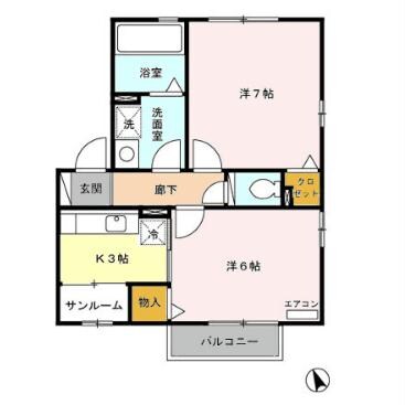 間取り図 オーシャンズ サイド　Ｂ