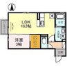 アウルモア示野 1LDKの間取り