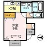 モダンコート絢 1Kの間取り
