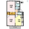 シャルム入川 2DKの間取り