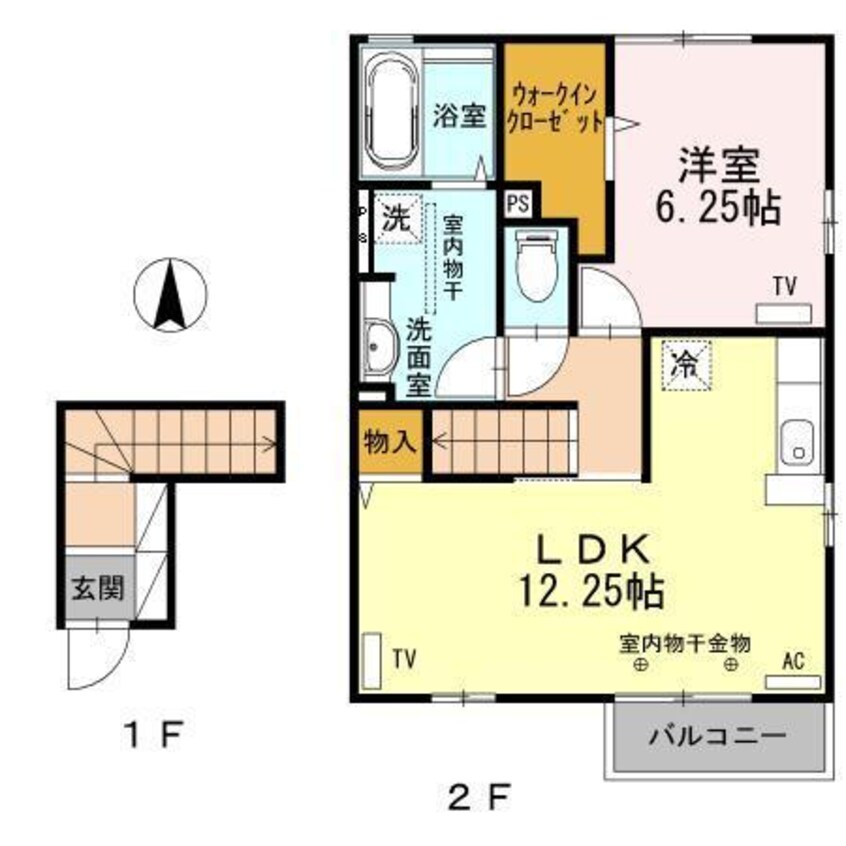 間取図 アンソレイユＡ