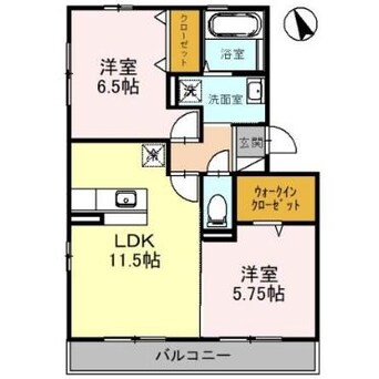 間取図 Ｃｌａｒｉｎｅｔ Ｋ（ｸﾗﾘﾈｯﾄ ｹｲ）