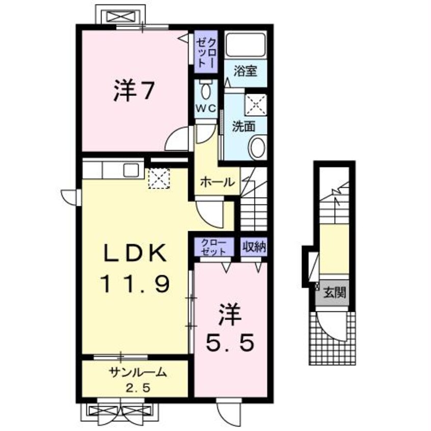 間取図 サウスＴ．Ｓ　Ⅰ