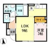 円　鞍月 1LDKの間取り