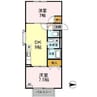 サンテュール 2DKの間取り