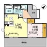 ラパン　花棟 1LDKの間取り
