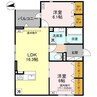 COEUR八日市 2LDKの間取り