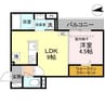 COEUR八日市 1LDKの間取り