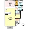 ベェルヴェル 1LDKの間取り